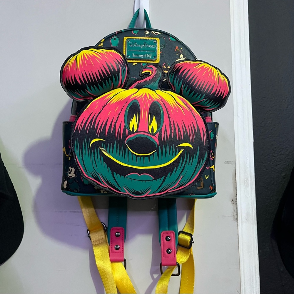 Disney Parks Halloween Mickey Pumpkin Loungefly Backpack